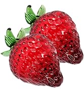 Zerodeko 2pcs Crystal Strawberry Figurine, Mini Crystal Strawberry Statue Crystal Strawberry Orna...