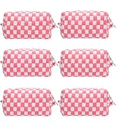 PAZIMIIK Checkered Makeup Bag for Purse Portable Zipper Make Up Pouch Small Cosmetic Case for Tra...