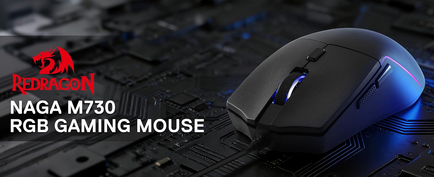 Redragon M730 wired mouse with RGB for PC gaming delivers stable lightweight control