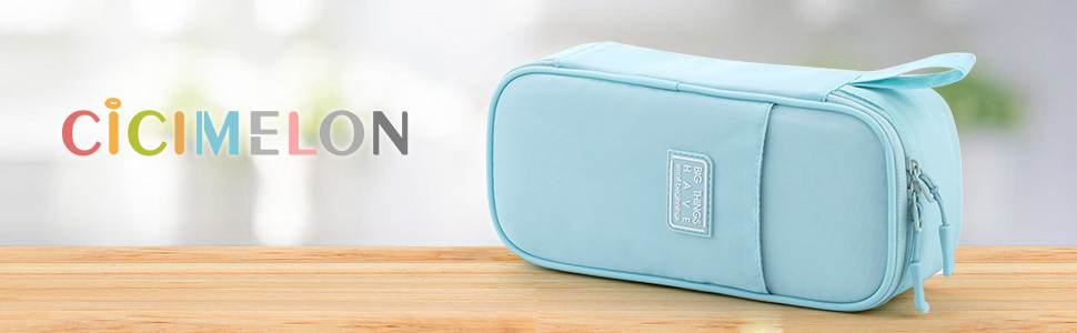 light blue pencil case