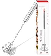 Qukaka Hand mixer egg beater,stainless steel semi automatic whisk,egg spinner,wisking tool,whippe...