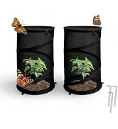 2 Pack Pop Up Mesh Plant Covers, 21.6" x 13.7" Squirrel Proof Garden Netting Cage for Seedlings, ...