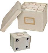 Rolling Greeting Card Organizer and Storage Box with 15 Adjustable Dividers, Stores 140+ Cards, S...