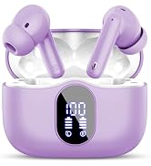 Wireless Earbuds, Bluetooth 5.4 Headphones Bass Stereo, Ear Buds with Noise Cancelling Mic, LED D...