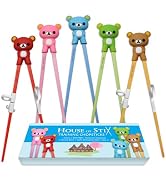 Kids Training Chopsticks for Toddlers, Kids and Adults – Removable Finger Helpers, Animal Design,...
