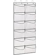 KIMBORA Over The Door Shoe Organizer 12 Large Mesh Pockets Boots Hanging Storage Shoe Rack for Cl...
