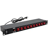 10 Outlet 1U Rack Mount Power Strip PDU with Individual LED Switches | Wall Mount Power Strips, 1...