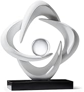 XYQXYQ Abstract Art Sculpture, Resin Gold Decorative Statue, Modern White Ornaments for Living Ro...