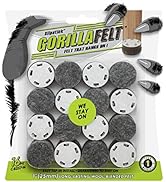 GorillaFelt Chair Leg Floor Protectors/Felt Glides (Set of 16) Tap-On Felt Furniture Pads Guarant...