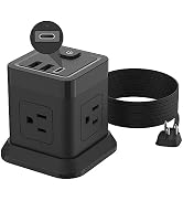 FDTEK USB C Power Strip PD 20W, 4 Outlets 3 USB 10 FT Extension Cord Black | PD 20W USB C Fast Ch...