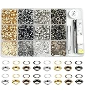 GTAAOY 400 Sets Grommet Tool Kit, 1/4 Inch(Inside Diameter) Grommet Eyelet with 3 Pieces Install ...