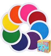 7'' Large Washable Ink Pad for Kids Handprint & Footprint - Safe & Non-Toxic Ink Pads for Stamps,...