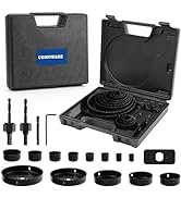 COMOWARE Hole Saw Set, 20PCS Hole Saw Kit with 13PCS General Purpose 3/4" to 6" (19mm-153mm) Hole...