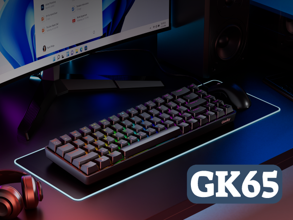 Geeky gk65 Hotswap mechanical gaming keyboard 60% form factor dk61se gk61se gk 60%