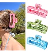 SHINLEA Hair Clips for Women, 5 Inch Large Hair Claw Clips for Women Thin Thick Curly Hair, 3Pcs ...