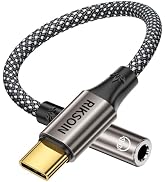 RIKSOIN USB Type C to 3.5mm Female Headphone Jack Adapter, USB-C to Aux Audio Dongle Cable Compat...