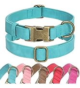 Jumpress Soft Leather Dog Collar for Small Medium Large Dogs, Heavy Duty Dog Collar Leather with ...