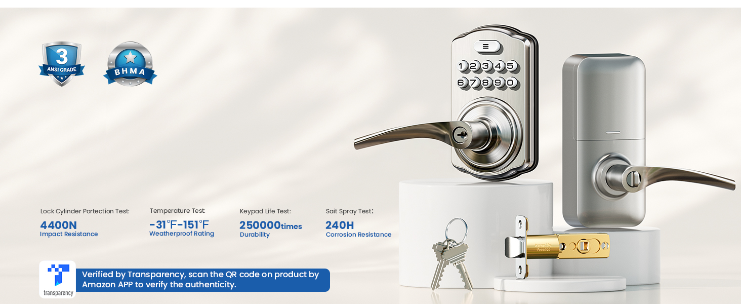 keypad door lock with handle