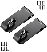Door Hasp Padlock Latch Stainless Steel Safety Clasp Hasp Lock Latch Matte Black Finish 2 Pack (4...
