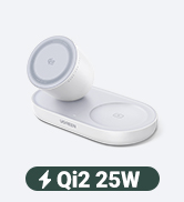 UGREEN 25W Magnetic Wireless Charger Stand, Qi2.2 Certified MagSafe Compatible 2 in 1 Charging St...