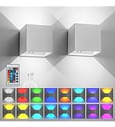 SURPALIG LED RGB Wall Lights for Room Decor, 16 Colors Remote Control, 6000mAh Battery Operated W...