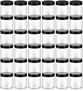 Loretoy 36 Pack 8oz Household Plastic Jars with Lids, BPA Free, Reusable, Refillable Transparent ...