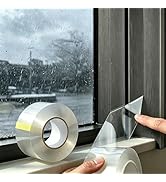 Transparent Window Weather Sealing Tape,20 Mil Thick Window Insulation Tape for Summer & Winter,N...
