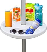 AMMSUN 13" Beach Umbrella Table Tray for Beach, Patio, Garden, Swimming Pool with Cup Holders, Sn...