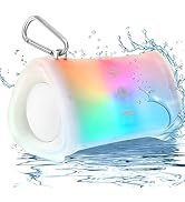 EBODA Bluetooth Shower Speaker, IPX7 Waterproof Portable Wireless Speakers with RGB Light, 2000mA...