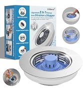 Hibbent 3 in 1 Kitchen Sink Drain Strainer, Metal Pop Up Stopper | Larger Anti-Clogging Basket, 3...