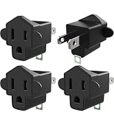 2 Prong to 3 Prong Outlet Adapter, SUPERDANNY ETL Listed 3-2 Prong Adapter, Fire-Retardant (392?)...