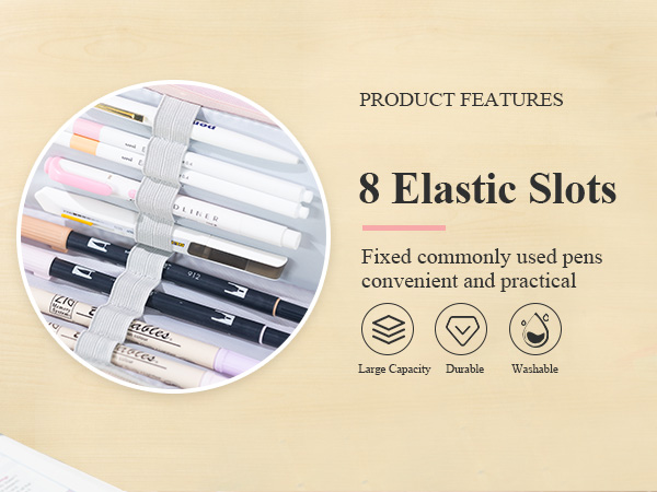 8 elastic pen slots