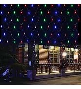 2 PACK Battery Net Lights - Outdoor Waterproof Garden Light, 200 LED Tree String Light with 8 Mod...