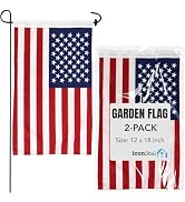Iconikal 2-Pack Garden Yard Flag, USA American Flag, 12 x 18-Inch Landscaping Patriotic Decor Acc...