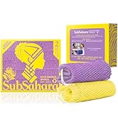 SubSahara Authentic African Net Sponge - 2 Pieces Exfoliating Scrubber for All Skin Types, Bath S...
