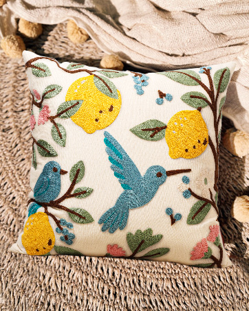Embroidered Throw Pillow Covers