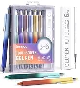 Gel Pens, 0.5mm Quick Dry Black Ink Pens Fine Point Smooth Writing Pens, 3-in-1 Stylus Retractabl...