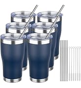 MEZMUT 20oz Coffee Tumbler with Lid and Straw Double Wall Vacuum Insulated Cup Stainless Steel Tr...