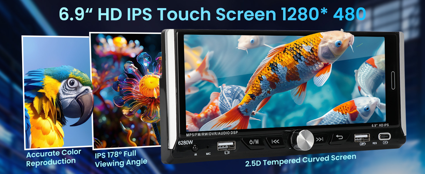 single din touchscreen radio