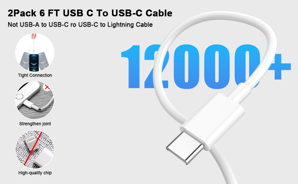 6FT USB C to USB C cable