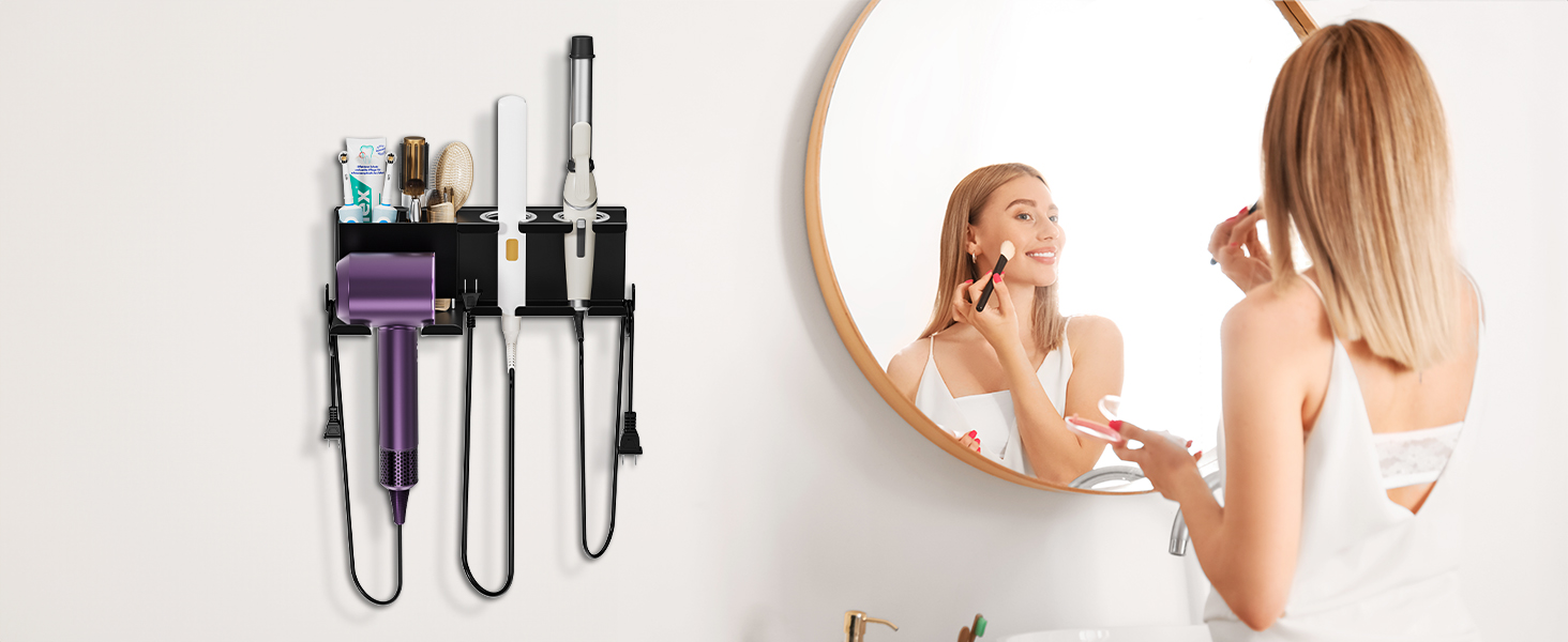wall mount hair tool organizer
