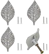 Sutfmwe 4 Pcs Vintage Leaf Knobs for Cabinets and Drawers, Decorative Leaves Knob Pull, Zinc Allo...