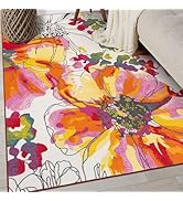 Rugshop Modern Bright Flowers Non-Slip Area Rug 3'3