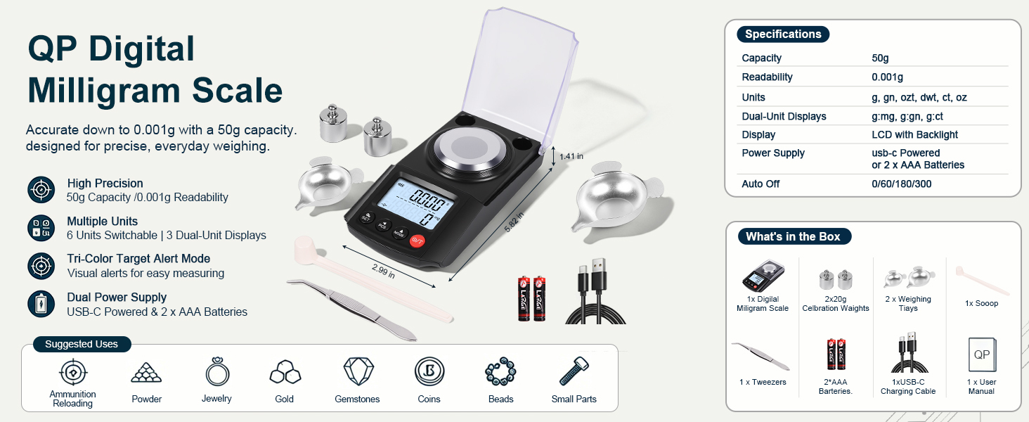 QP 50 milligrams Scale,Reloading Scale