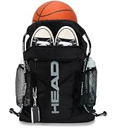 HEAD Men's Drawstring Backpack with Shoe & Phone Pocket,Structured Sports Gym Sack with Bottle Ho...
