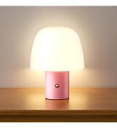 CHLORANTHUS Portable LED Table Lamp, Cordless Desk Lamp Rechargeable, 3-Color Touch Stepless Dimm...