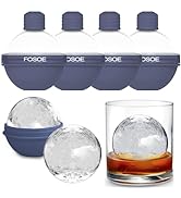 Large Ice Ball Molds, Whiskey Ice Mold, Ice Ball Maker Mold with Lids, Round Ice Cube, Easy Relea...