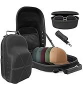 MeloSync Hard Hat Travel Case, Adjustable Strap & Sunglasses Case, Holds 6 Baseball Caps, Luggage...