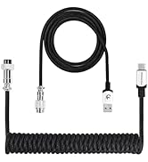 LexonElec Spiral Type-C to USB A Gaming Mechanical Keyboard Cable, Detachable Metal Aviator Fiber...