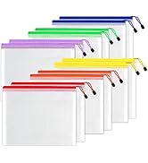 SUNEE Plastic Mesh Zipper Pouch 9x13 in (6 Colors, 12 Packs),Extra Large Water-Resistant Zip Bag ...